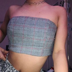 F21 Plaid Tube Top